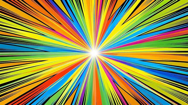 Colorful comic style explosion lines