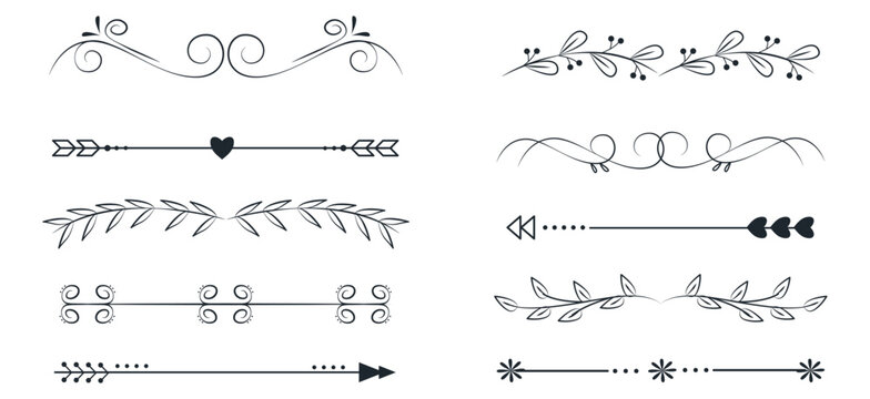 Elegant Minimal Decorative Divider Lines and Vintage Ornamental Separator Borders Vector Collection