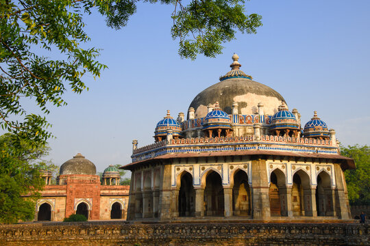 Details of Humayun's Tomb in New Delhi, India. The tomb belongs to Mughal Emperor Mirza Nasir al-Din Muhammad, commonly known as Humayun.