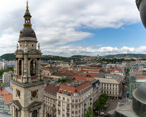 Obraz premium Panoramic cityscape view of Budapest from St Stephens Basilica dome