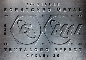 Scratched Metal Text Template For Branding And Print Design