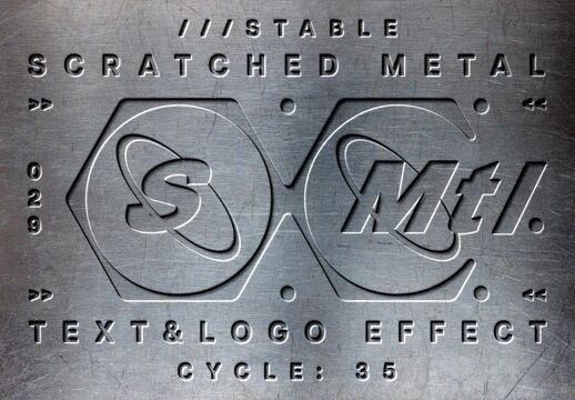 Scratched Metal Text Template For Branding And Print Design