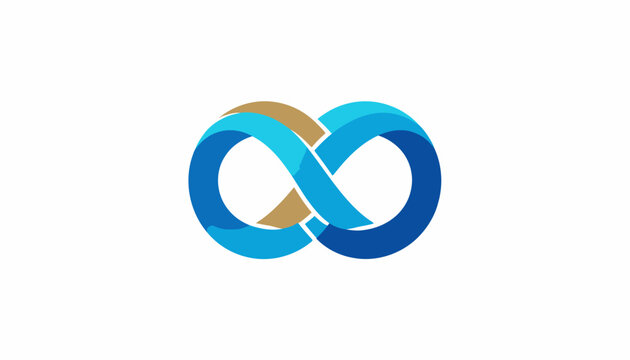 Blue and gold infinity loop symbol logo icon.