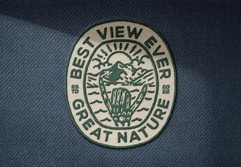 Stitching Embroidery Patch Mockup For Apparel And Branding Design