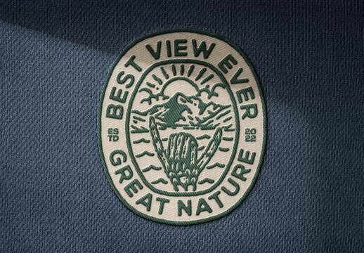 Stitching Embroidery Patch Mockup For Apparel And Branding Design