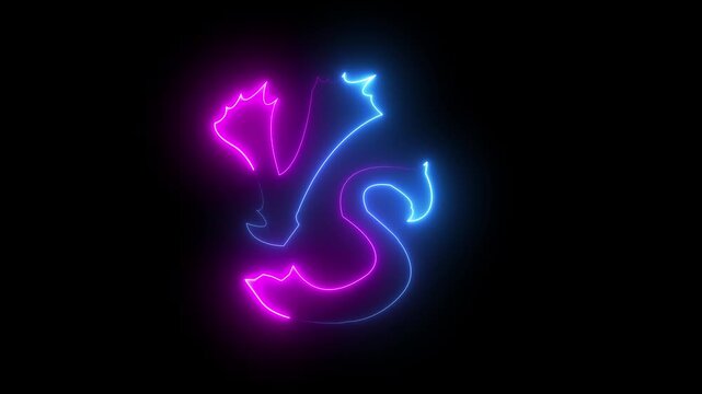 glowing neon VS versus bars icon animation on black background. Versus vs bars icon. orange color vs game match team challenge sign symbol. neon versus for sports and fight competition.