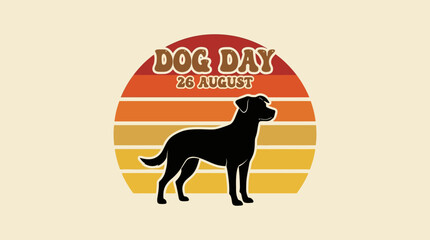 A black dog silhouette stands in front of a colorful orange and yellow sunset with text overlay. © Fendi
