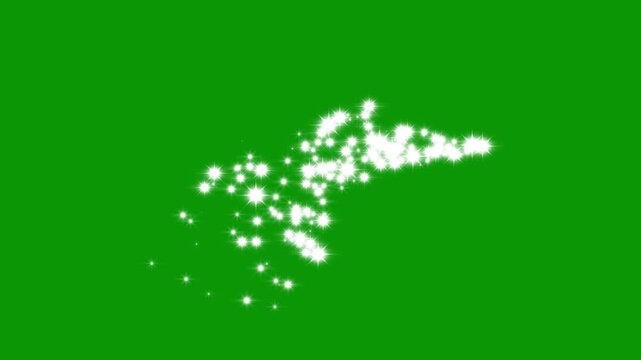 Twinkle stars line glitter sparkle, luxury white glitter sparkle featuring twinkling particles, flat vector doodles, particle glitter effect on green screen, sparkling glitter stars shine, 4k video