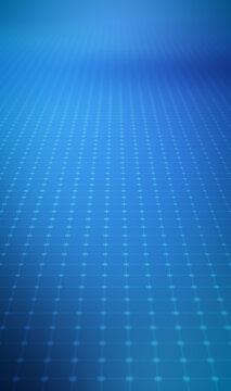 Abstract Blue Digital Grid with Dots. Cyber Network Technology Background.