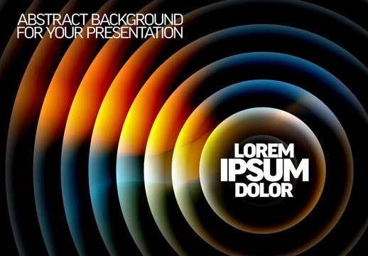 Abstract Colorful Concentric Circles Presentation Background
