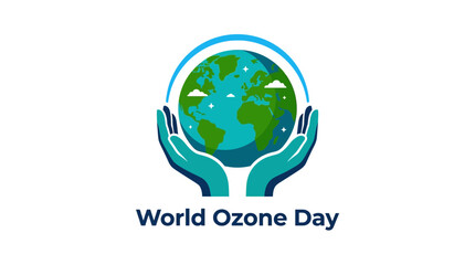 Fototapeta premium World Ozone Day Concept with Hands Protecting Earth Globe
