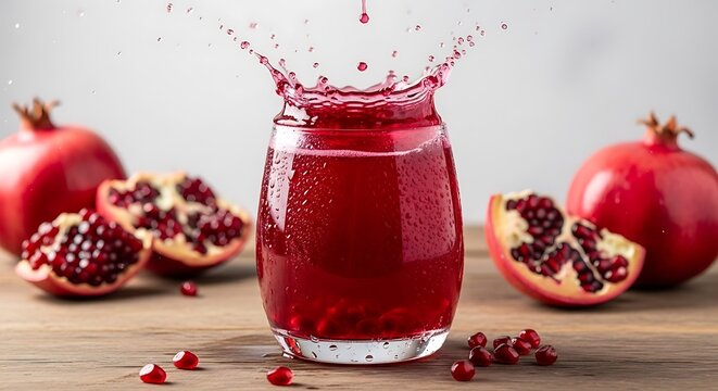 Pomegranate Juice with Fresh Fruit Slices.