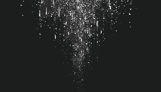 Dynamic monochrome background showing a vertical cascade of white dust particles and light falling on dark.