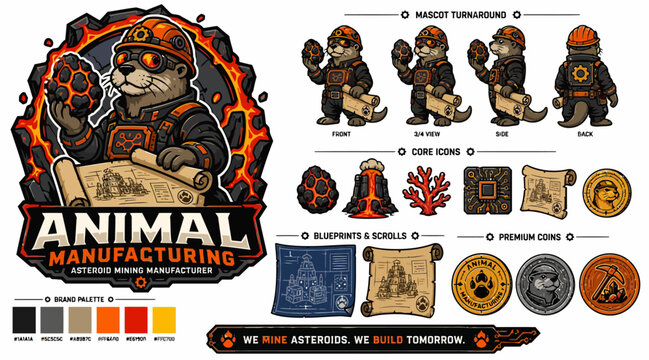 Colorful Animal Manufacturing Company Logo and Characters.