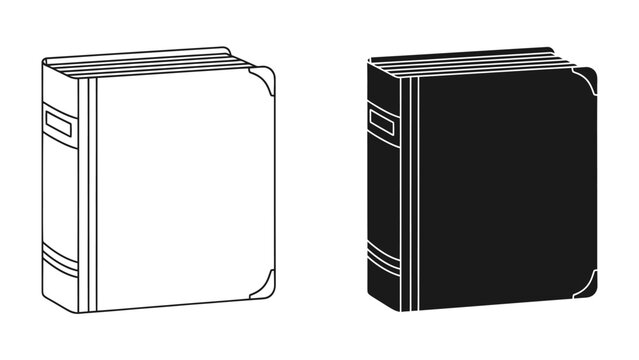Two Books, One Blank: A clear, simple illustration depicts two bound books side-by-side. One book is outlined in white, inviting imagination, while the other is solid black.