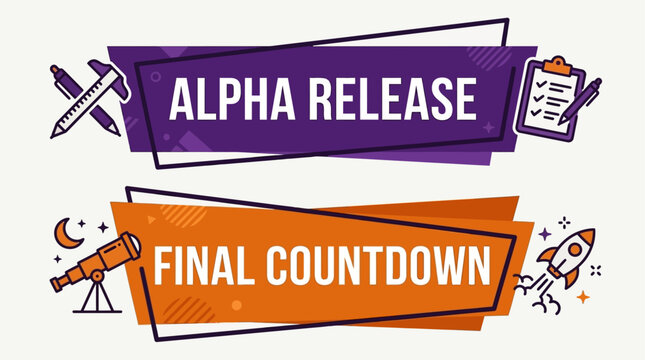 Vector illustrations of rockets and planes in a final countdown scene