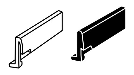 Architectural Molding Profiles: A visual comparison of two architectural molding profiles, one in black and white outline and the other in solid black silhouette. © mstmahmuda
