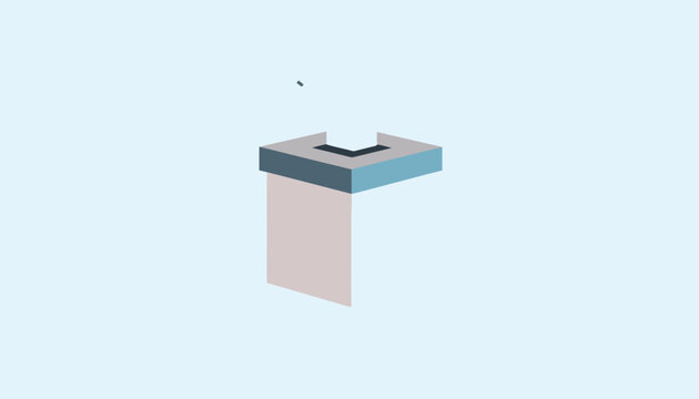Isometric ballot box for voting and elections.