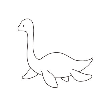 プレシオサウルス　かわいい恐竜のイラスト　フタバスズキリュウ