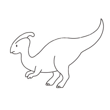 パラサウロロフス　かわいい恐竜のイラスト