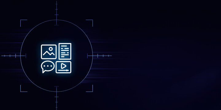 Content Creation and Digital Marketing Media Asset Icon