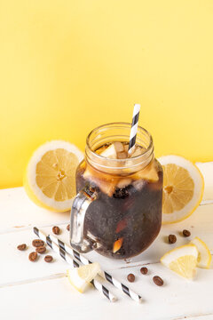 Cold brew coffee with lemonade, coffee citrus Arnold Palmer cocktail