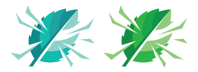 Fresh Mint Leaves and Breath Wave Vector, Natural Oral Freshness Concept Illustration for Dental Care and Healthy Mouth Hygiene © oy