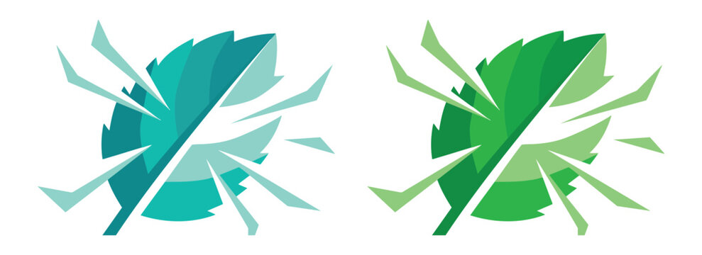 Fresh Mint Leaves and Breath Wave Vector, Natural Oral Freshness Concept Illustration for Dental Care and Healthy Mouth Hygiene