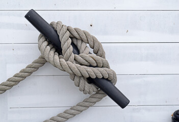 Rope and Cleat on Ship in Close up  © eyepals