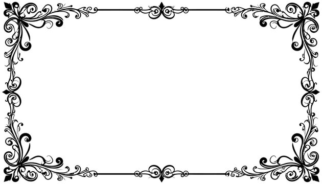 Rectangular ornate frame with floral scroll patterns.