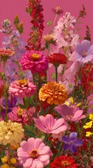 Fototapeta premium Vibrant floral bouquet display