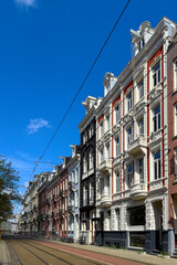 Fototapeta premium Historic street in Amsterdam the Netherlands