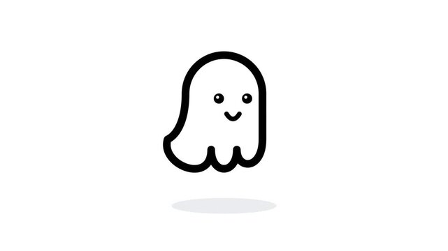 Cute Smiling Ghost Cartoon Animation for Halloween