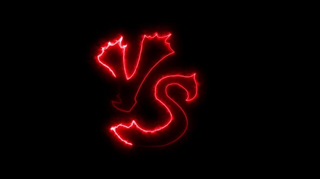 glowing neon VS versus bars icon animation on black background. Versus vs bars icon. orange color vs game match team challenge sign symbol. neon versus for sports and fight competition.