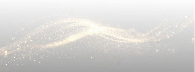 gold Transparent png golden glowing light wave with sparkling particles and luminous energy trail abstract elegant vector illustration on white background overlay glitter effect sparkle dust glow © Sergey