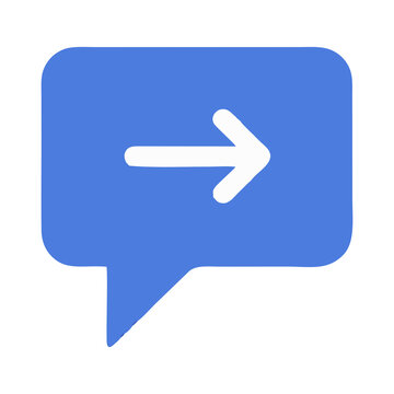 Modern Flat Message Arrow Icon Chat Navigation Symbol for Mobile Apps Website and UI UX Design