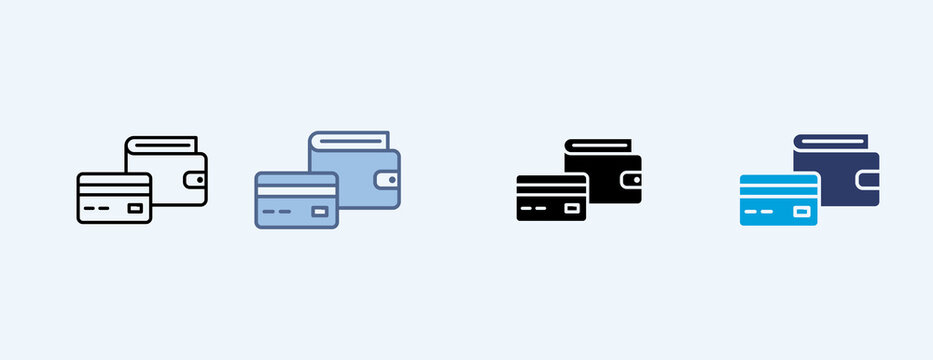 Wallet Multiple Icon Illustration Vector