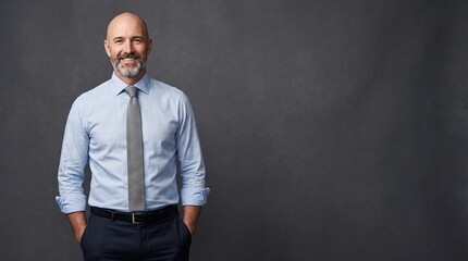 Obraz premium Confident Middle-Aged Businessman Professional Studio Portrait