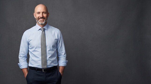 Confident Middle-Aged Businessman Professional Studio Portrait