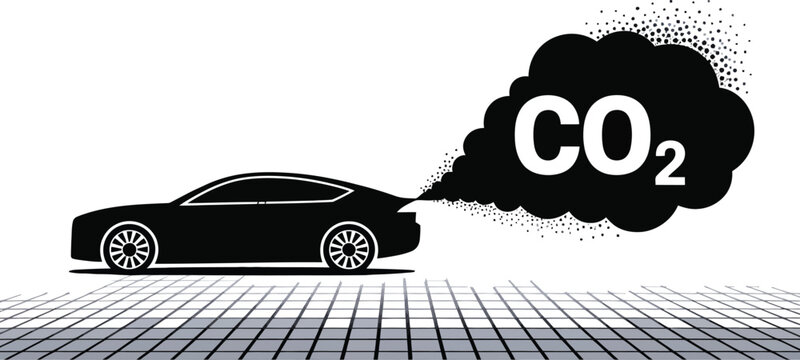 Car exhaust CO2 smoke icon auto emission pollution vector illustration