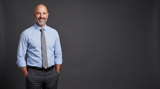 Confident Middle-Aged Businessman Professional Studio Portrait