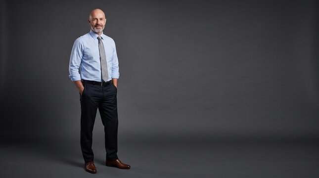 Confident Middle-Aged Businessman Professional Studio Portrait