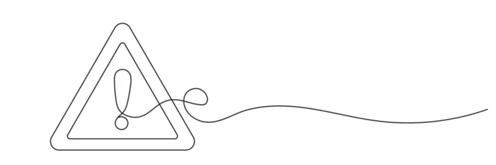 Single line warning sign - editable stroke. © dariachekman
