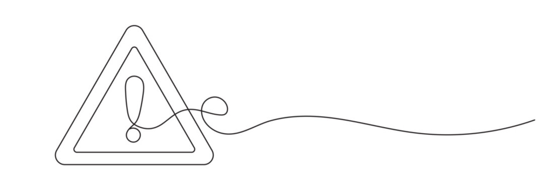 Single line warning sign - editable stroke.