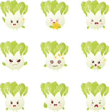 Various Expressions Bok Choy Character Set
