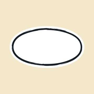 Simple black and white oval shape illustration.