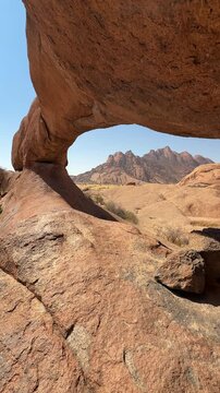 Spitzkoppe rock arch at in the Namib Desert of Namibia.