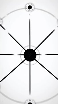 Minimalist black line starburst icon on white