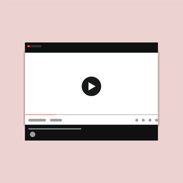 YouTube video template mockup, light and dark player frame. Youtube app interface blank video screen frame. channel video player page mockup. 

