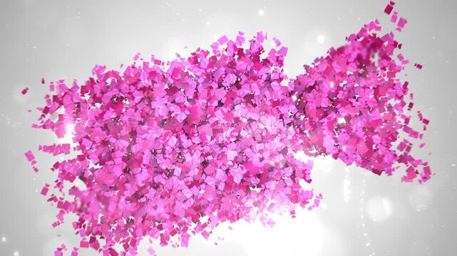 3D Photo Camera Symbol Formed by Small Floating Video Particles Background Motion Graphic